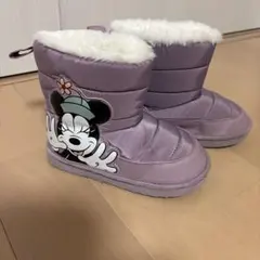 ミニーマウス 紫色 ウィンターブーツ 子ども用