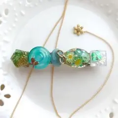 花と蝶のヘアアクセサリー　バレッタ