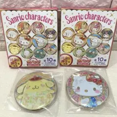 サンリオキャラクター 金バッジ 2個セット ポムポムプリン、ハローキティ