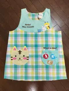 動物モチーフ チェック柄エプロン LL-3L