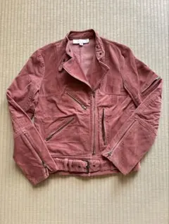 JILLSTUART ピンク コーデュロイ ライダースジャケット
