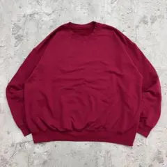 き*ん様 スウェット　トレーナー　XL相当　レッド系　無地　古着