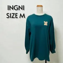INGNI イング ロゴプリント長袖Tシャツ グリーン サイズM【313】