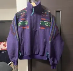 80-90s Columbia 紫色 Lサイズ ハーフジップフリース USA