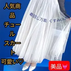 本日限定価格❣️チュールロングスカート フリーサイズ ゆったり ゴム 体型カバー