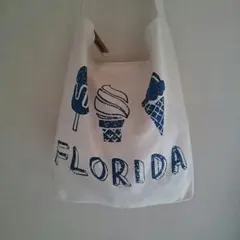 たっぷり入るFLORIDAアイスクリーム柄エコバッグ