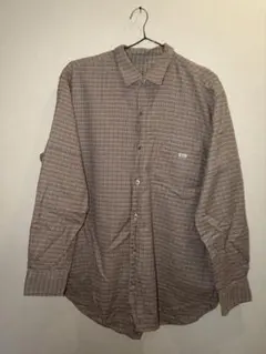 Papas パパス チェック柄 長袖シャツ M コットン100% 日本製