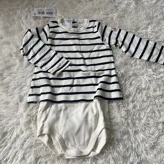 新品未使用プティバトーマリニエール長袖コンビボディロンパース 18m