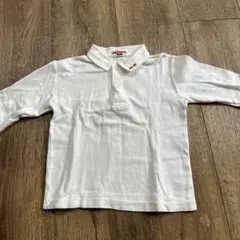 ミキハウス 長袖 ポロシャツ ホワイト 120cm 中古品