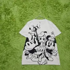 【ディズニー】Tシャツ　L　ホワイト　ミッキーミニー　プリントのサムネイル