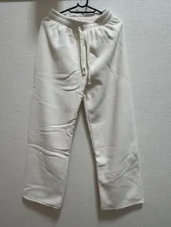 アイボリー フリース カジュアルパンツ