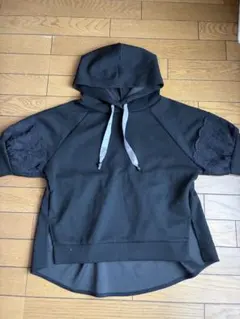axes femme レース袖 フード付きトップス ブラックのサムネイル