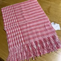 anyFAM ピンク チェック柄 ストール