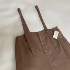 タグ付き新品　サマンサモスモスブルー　ブラウン ストラップ付き サロペット