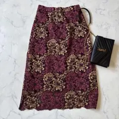 ROSEBUD 花柄レーススカート　タイトスカート　レトロ◆7913