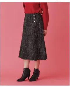 値下げしました！【index】ラメツイードマーメイドフレアスカート ブラック