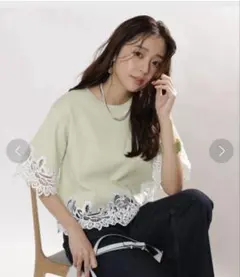 ジャスグリッティー　レースヘムTシャツニットのサムネイル