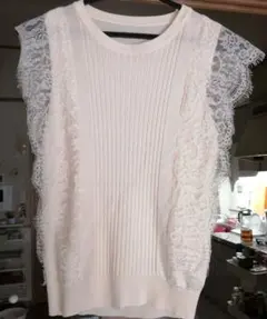 ♡Sale！♡ MS 春夏ノースリーブニット美品（薄い黄色）のサムネイル