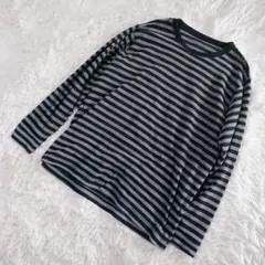 【c8351】UNIQLO ユニクロ　カットソー　長袖　黒　グレー