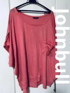 Johnbull 半袖 オーバーTシャツ ピンク ポケット付のサムネイル