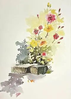 小さな花の時間　水彩絵　原画