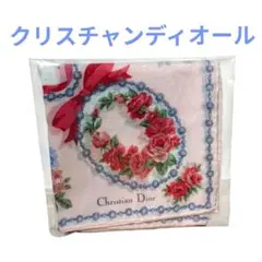 美品　クリスチャンディオール　ハンカチ　リボン　薔薇のサムネイル