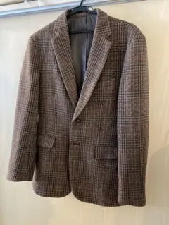 ブラウン チェック柄 テーラードジャケット