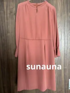 Sunauna ピンク 長袖 ワンピース 38