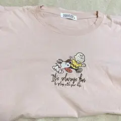 PEANUTS スヌーピー 長袖Tシャツ ピンク
