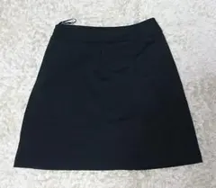 未使用 タグ付 黒 フレアスカート 後ろポケット付き