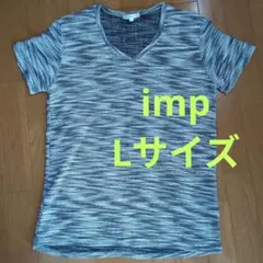 メンズ　imp　ティーシャツ　Lサイズ　ホワイト×ブラックのサムネイル