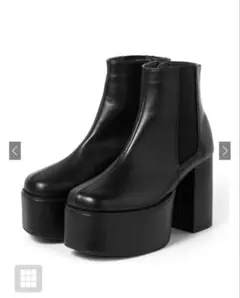 GRL 厚底チャンキーヒールサイドゴアレザーブーツ 23.0cm