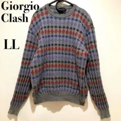 Giorgio Clash ヴィンテージ アーガイル柄 ニット セーター LL