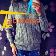 【大人気】グレー  ケーブルニット レディース 送料無料☆