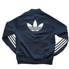 adidas OriginalsトラックジャケットS黒 白3本ライントレフォイル