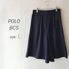 ポロBCS【L】ワイドキュロット　ゆったり　刺繍　タック