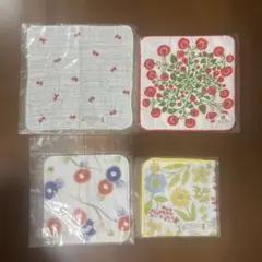 新品 knit kobo.h 花柄・金魚柄タオルハンカチ4枚セット