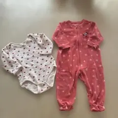 Cottoliロンパース＆ミニーカバーオールセット　2枚