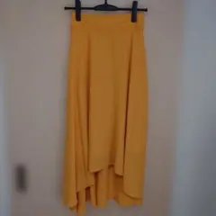 イエロー フレアスカート ひざ丈