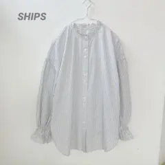 ◇ SHIPS シップス ハイネックギャザー ボリュームスリーブ ブラウス 