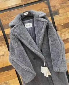 美品 試着のみ Max Mara グレーファーロングコート S サイズ