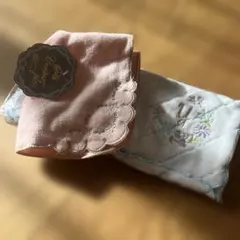 刺繍入りタオルハンカチ 2枚セット