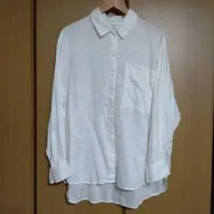 H&M リネン ホワイト 長袖シャツ