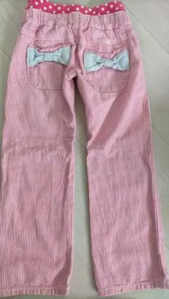DISNEY JEANS ピンク ストライプ　デニム 110