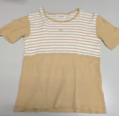 ピンクハウス 半袖Tシャツ ベージュと白のストライプ L