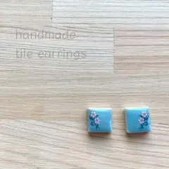 no.262　美濃焼タイルピアス　イヤリング