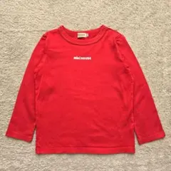 ミキハウス 長袖カットソー ロンT レッド シンプル ロゴ 120