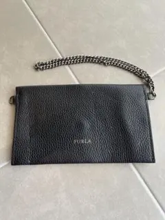 FURLA 黒 レザー クラッチバッグ