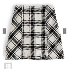 GRL バックリボンツイードチェックミニスカート (gm699)