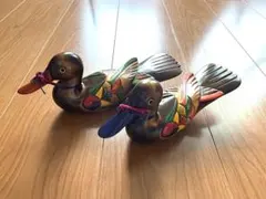 夫婦円満】韓国伝統 木彫り オシドリ ペア キロッギ 婚礼鳥 24cm